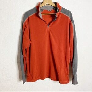 REI- Men’s Orange/Grey Fleece Quarter Zip Size M